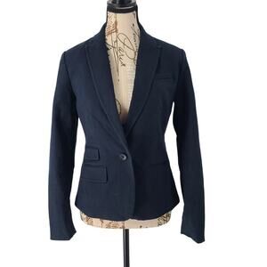 Banana Republic Preppy single button ladies blazer navy blue Size 2 Academia